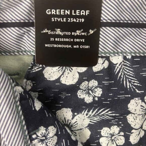 BERKLEY JENSON 42W NEW Weekend Short 10" Green Hawaiian Flat Front Stretch Short - Picture 7 of 7